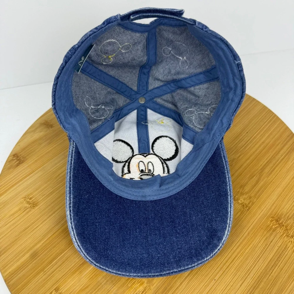 Kids Denim Mickey Mouse Baseball Cap Adjustable Disney Character Embroidered‎